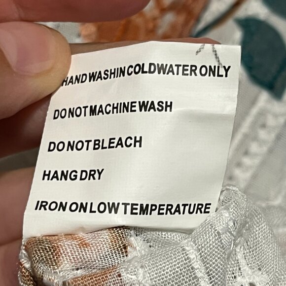 Solitaire Womens Off Shoulder Peasant Blouse Size M Ivory Floral Ruffle Bohemian - Picture 7 of 7